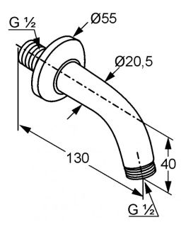 Кронштейн для верхнего душа Kludi A-QA хром 6235305-00